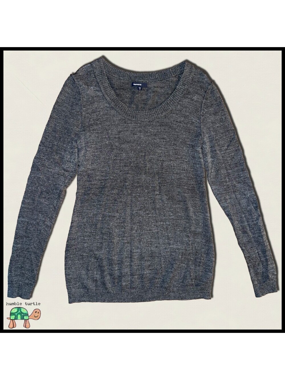 Gap Maternity Scoop-Neck Wool-Blend Sweater Charcoal Heather Gray | Size M